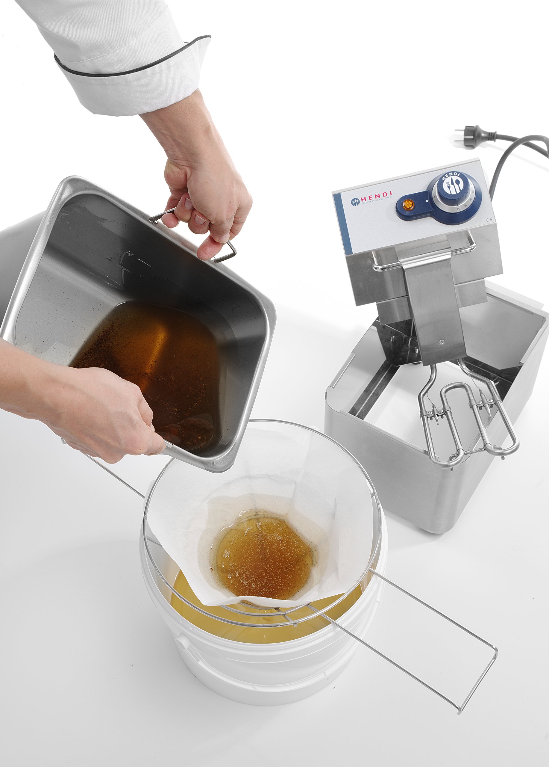 Vogue CN956 Fettfilterkegel & HENDI 632802 Fettfilter für Friteusen, Stückzahl: 50, Aus Viskose (syntetische Seide), 254x254mm