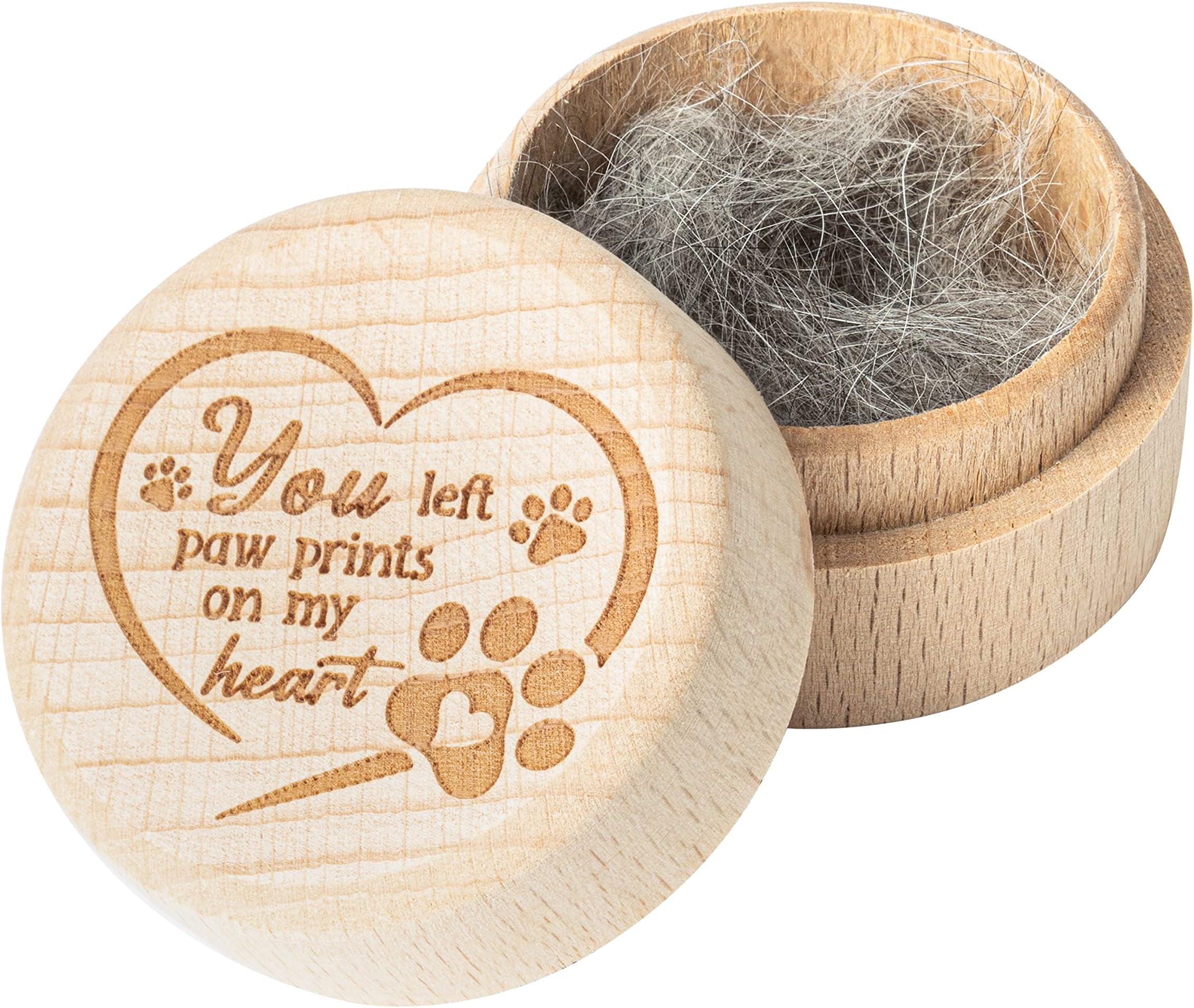 CJiangpo Dog Memorial Keepsake Box, Wooden Pet Urns Memorial Gifts for Loss of Dog Cat Hair Ashes Container Remembrance Pet Loss Sympathy Gifts 1Pcs