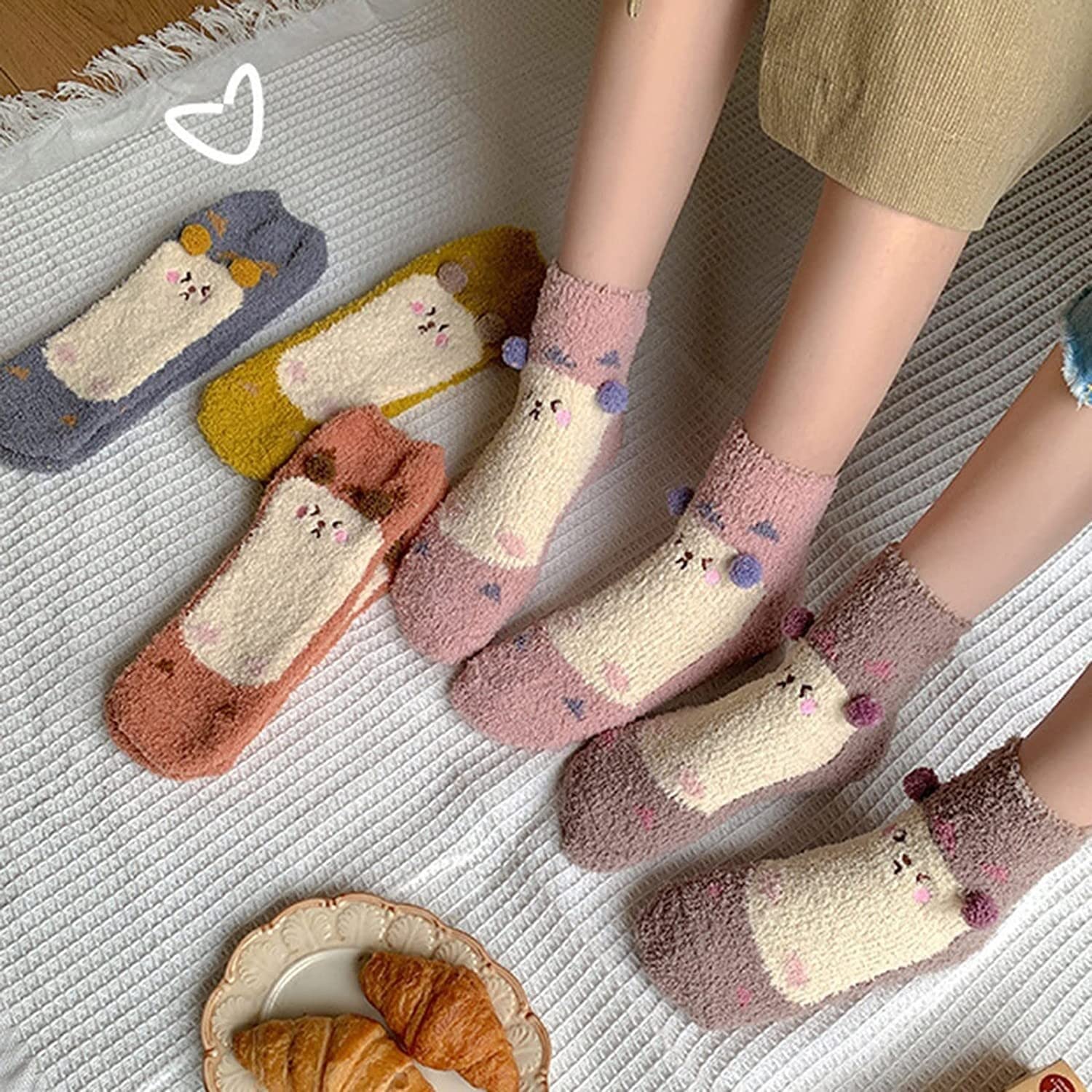 Calzini Calze 12 Paia Di Calzini Coccolosi, Calzini Morbidi Da Donna Divertenti Inverno Super Morbido Caldo Accogliente Calzini Invernali