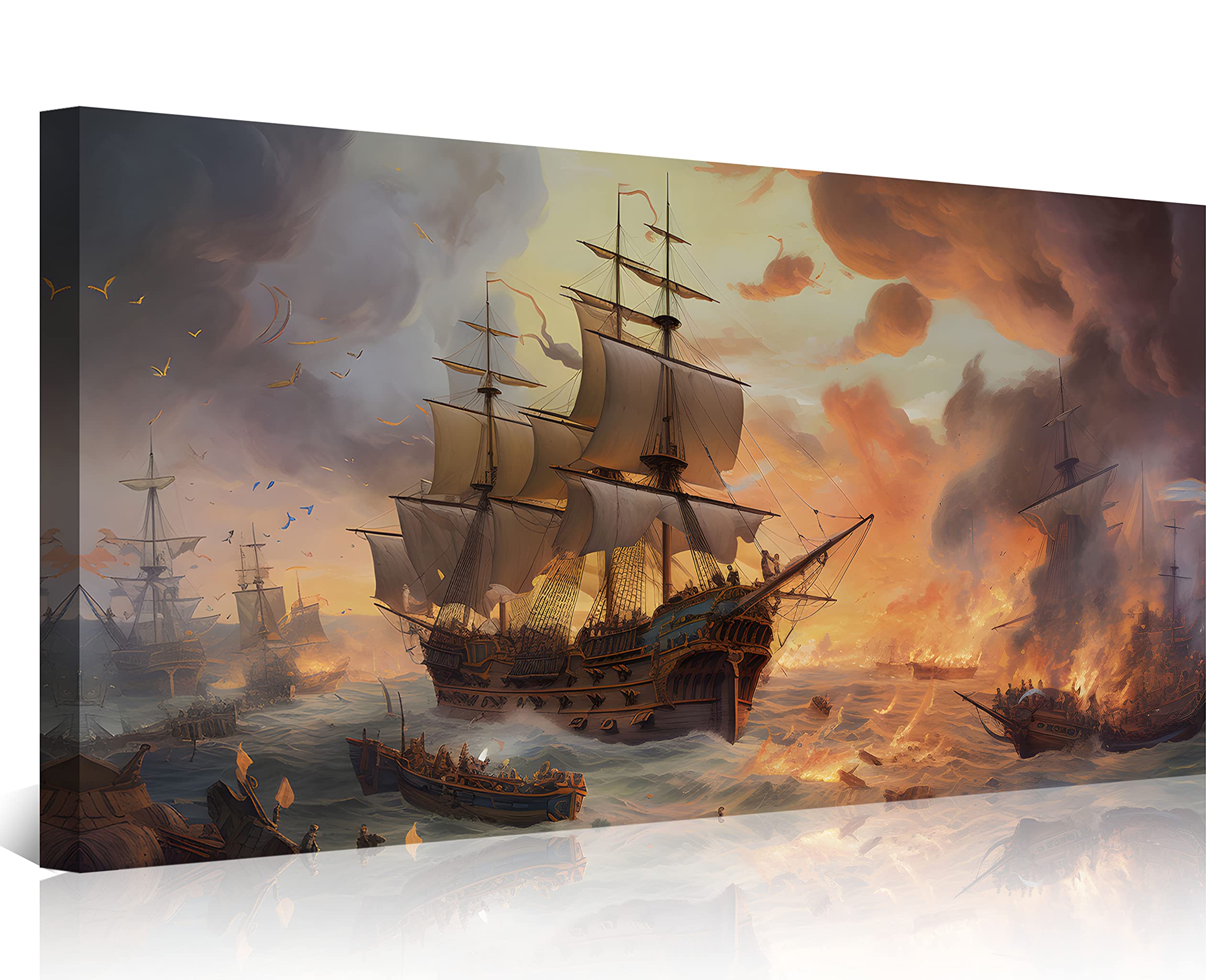 NAN Wind Nautical Decor Pirate Ship Wall Art Sailboat Seascape Posters