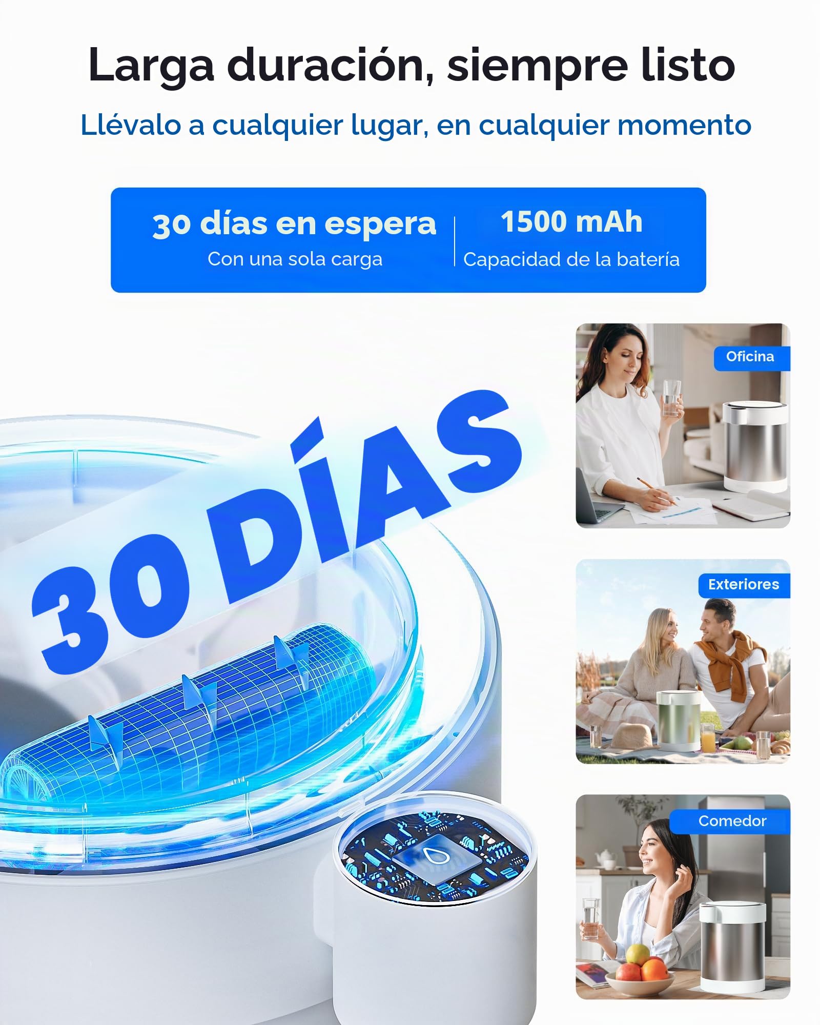 Waterdrop Dispensador de filtro de agua recargable de acero inoxidable, WD-ED21W, 5,3 l, 3 meses, ablandador de agua, jarra eléctrica, reduce el calcio, magnesio y más de 70 contaminantes, sistema de