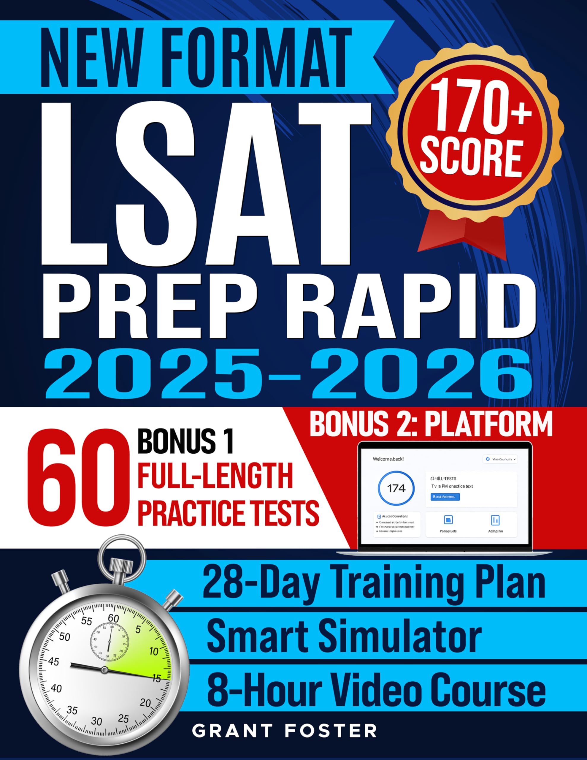 LSAT Prep Book 2025-2026: 60 Full-Length Practice Tests + Training Platform | New Digital Format | Law School Admission Study Plan | Master Logical & Analytical Reasoning for 170+ Score in 28 Days