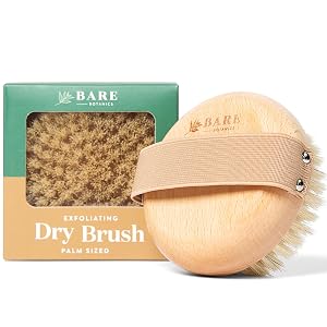 Bare Botanics Dry Body Brush for Lymphatic Drainage - Improve Circulation w Gentle Exfoliation for Soft Skin -