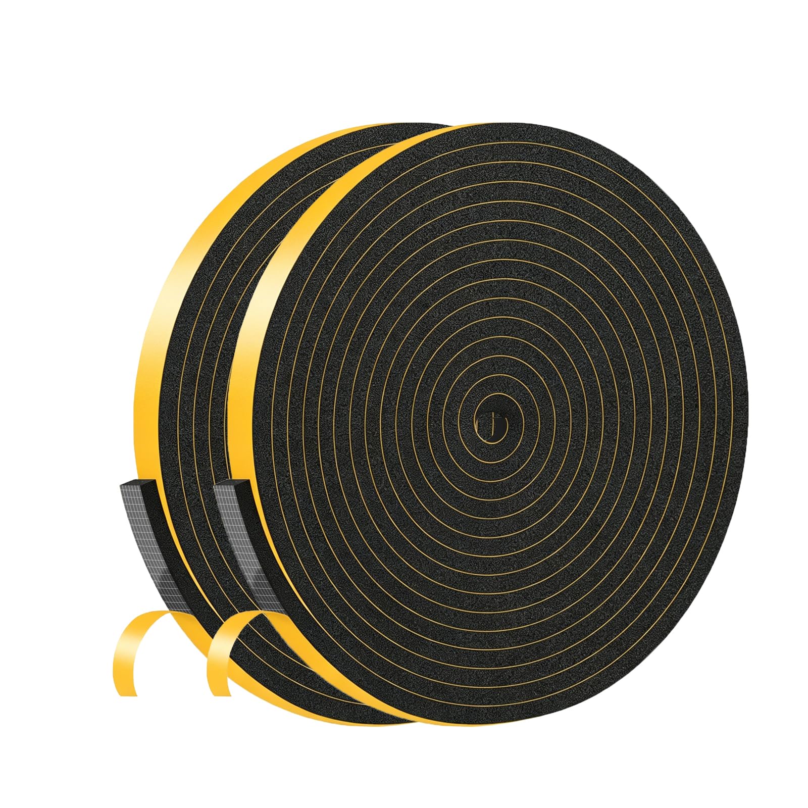 Draft Excluder for Doors,Window Draft Excluder,High Density CR,Strong Adhesive,Soundproof,Window Seal for Door,Window(Black,6mm x 1.5mm x 20M)