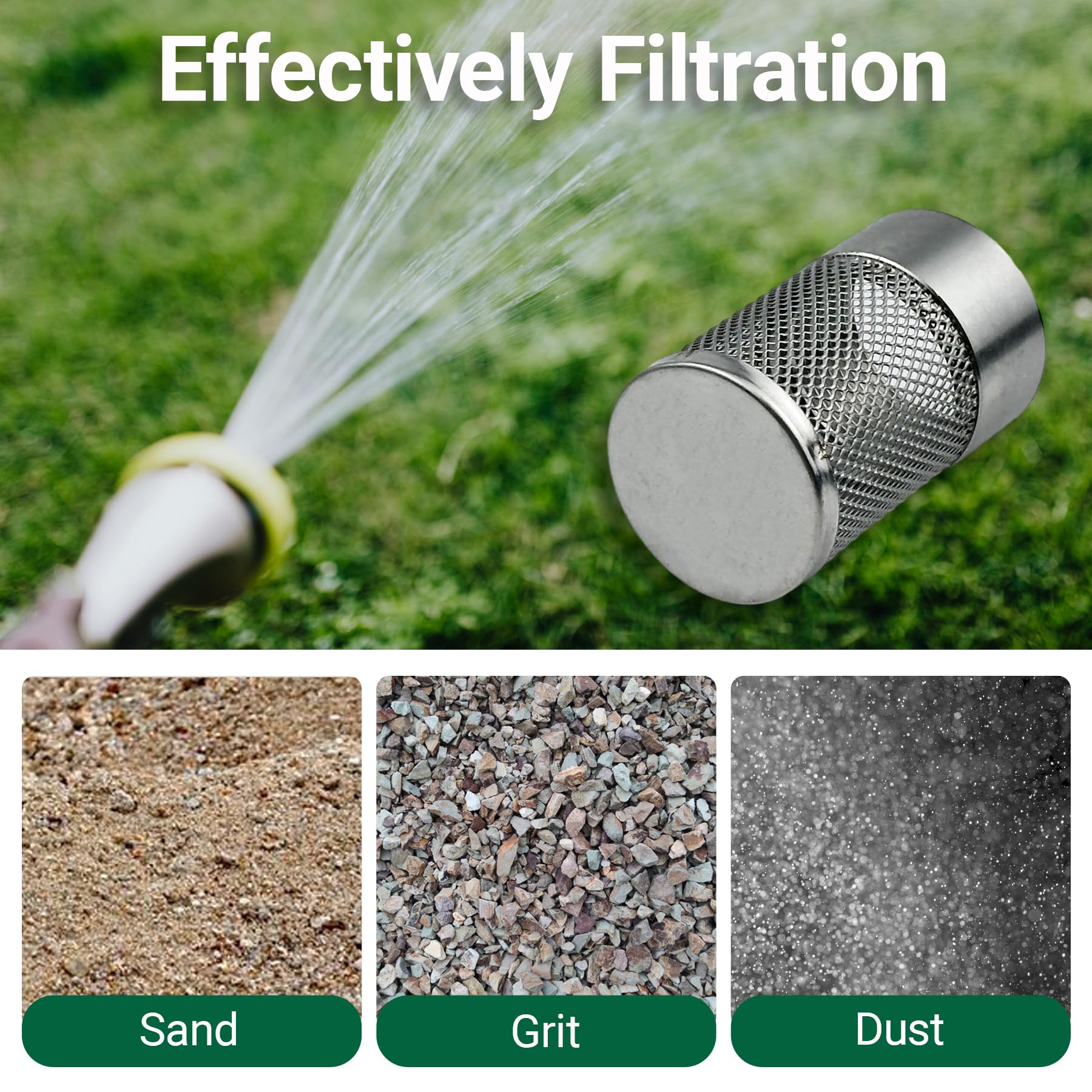 Colador de manguera de jardín de 30 mm, filtro de malla, compatible con bomba Livewell, para riego de jardín, rociador de alta presión, línea de succión de manguera de jardín, con cinta industrial