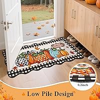 Vista 5 de U'Artlines - Juego de 3 alfombras de cocina de calabaza de otoño con corredor, alfombras y tapetes de granja de cosecha, alfombras de piso de cocina