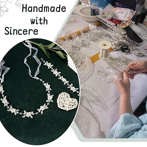 Miniatura 7 de Diadema de niña de las flores, accesorio para el cabello de niña de flores, diadema de boda plateada para niñas, accesorios de princesa con perlas