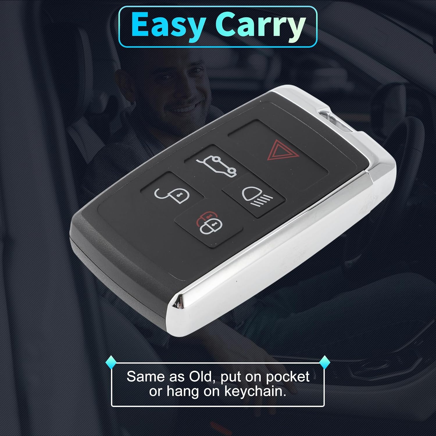 X AUTOHAUX KOBJXF18A 315MHz Replacement Keyless Entry Remote Smart Key Fob for Land Rover Range Rover Discovery Sport Evoque 2018-2023 JK52-15K601-AA 5 Buttons