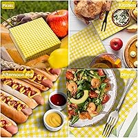 Vista 8 de Gatherfun Servilletas de papel desechables a cuadros blancos y negros para cenas, picnic y fiestas (paquete de 50)