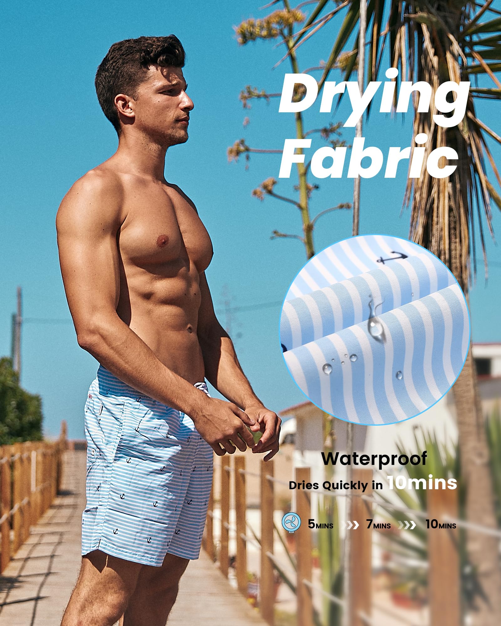 MaaMgic Pantaloncini da Bagno da Uomo Asciugatura Veloce Costume da Bagno per Surf sulla Spiaggia Multi-funzioni Allenamento casa con Fodera in Mesh con Fodera in Mesh