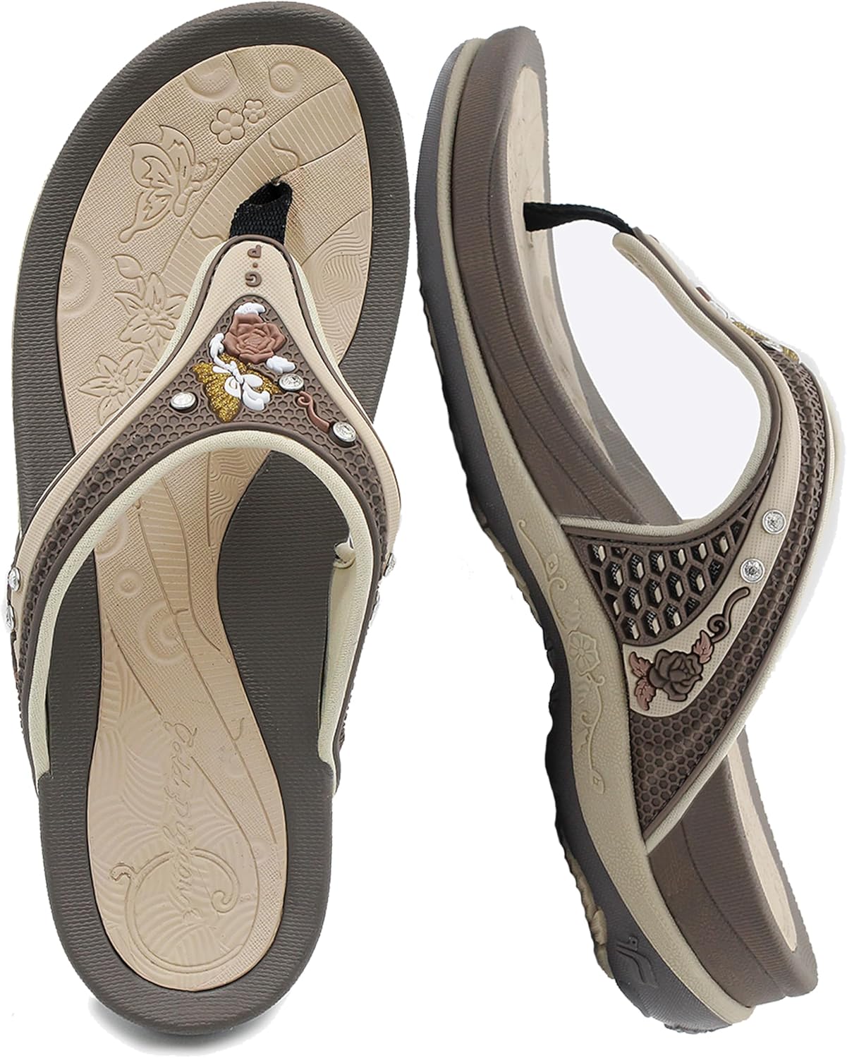 Gold Pigeon Shoes SIGNATURE Comfort Ergonomic Walking Flip Flops for Women