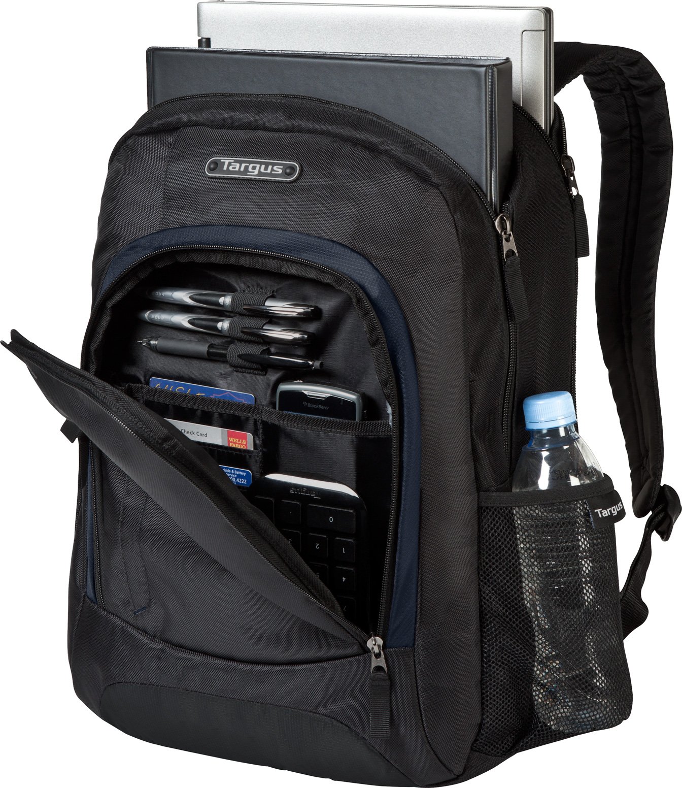 backpack designed for 16-inch laptops tsb196us black navy trim Targus Ascend Professional Business Laptop Backpack, Sleek and Durable Travel Commuter Bag, Improve Back Support with Padded Shoulder Straps and Back Panel, Fits up to Laptop, (TSB710US) Electronics A 22L capacity offers ample space for your gear Bags for 16" Laptops |