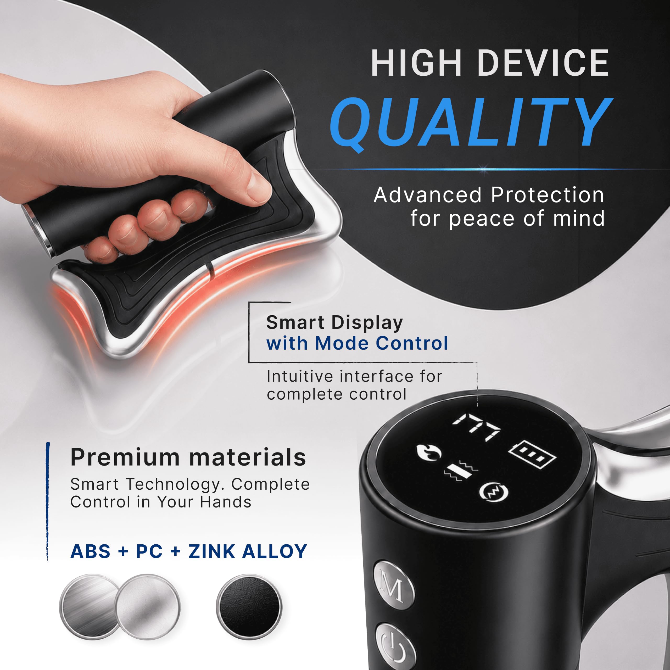 Saloi Heated Muscle Scraper Tool Kit with Jade Roller & Gua Sha Stone