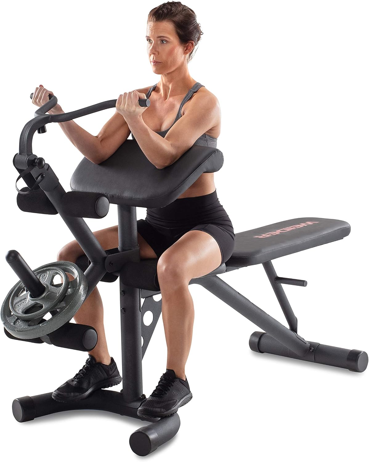 Weider XRS 20 Olympic Workout Bench with Removable Preacher Pad and Integrated Leg Developer