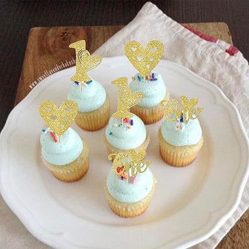 Miniatura 289 de Rsstarxi 36 Pack Happy Valentine's Day Cupcake Toppers Glitter Cupid Love Heart Lip Kiss Me Be Mine Cupcake Picks for Valentine's Day Theme Wedding