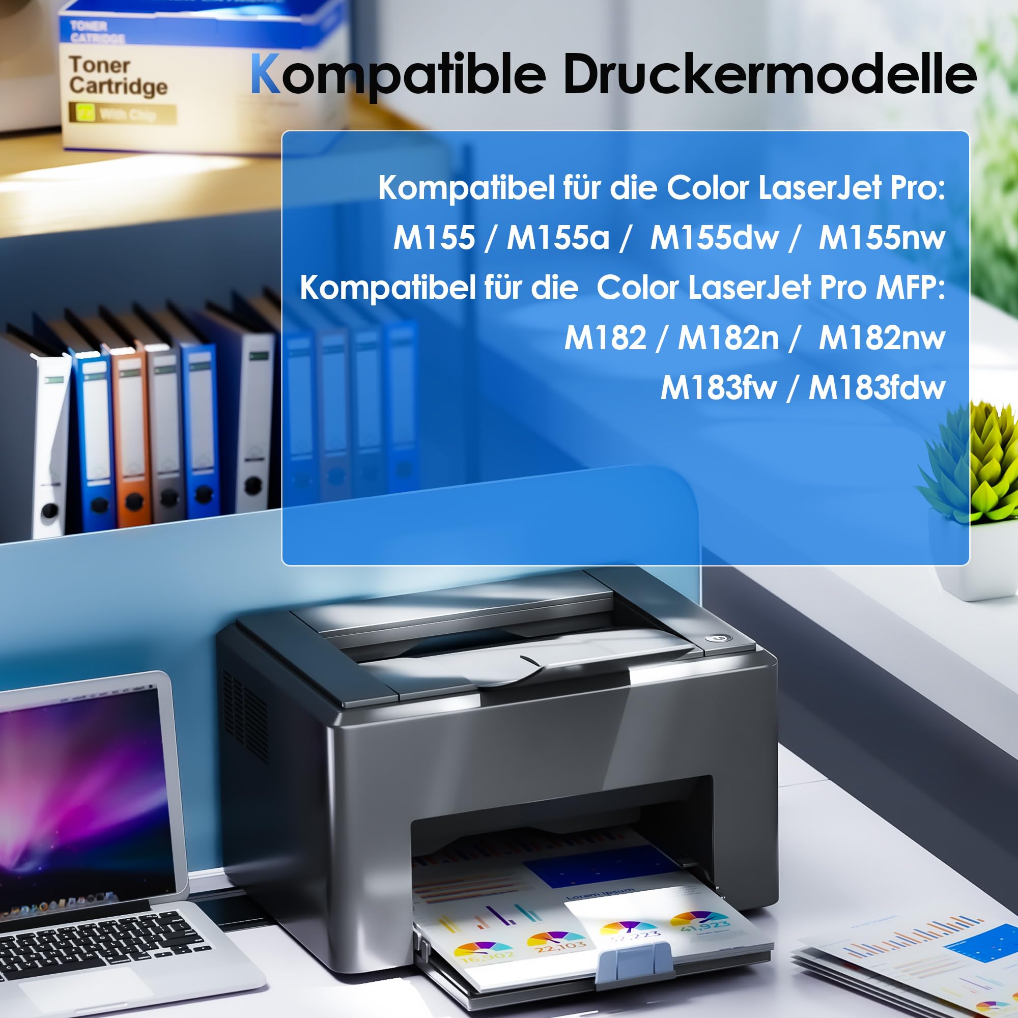 216A Toner Kompatibel für HP 216A für HP Color LaserJet Pro MFP M183fw | Kompatibel für HP Color LaserJet Pro MFP M183fw M182n M182nw M155a M155nw W2410A W2411A W2412A W2413A (4-Pack)