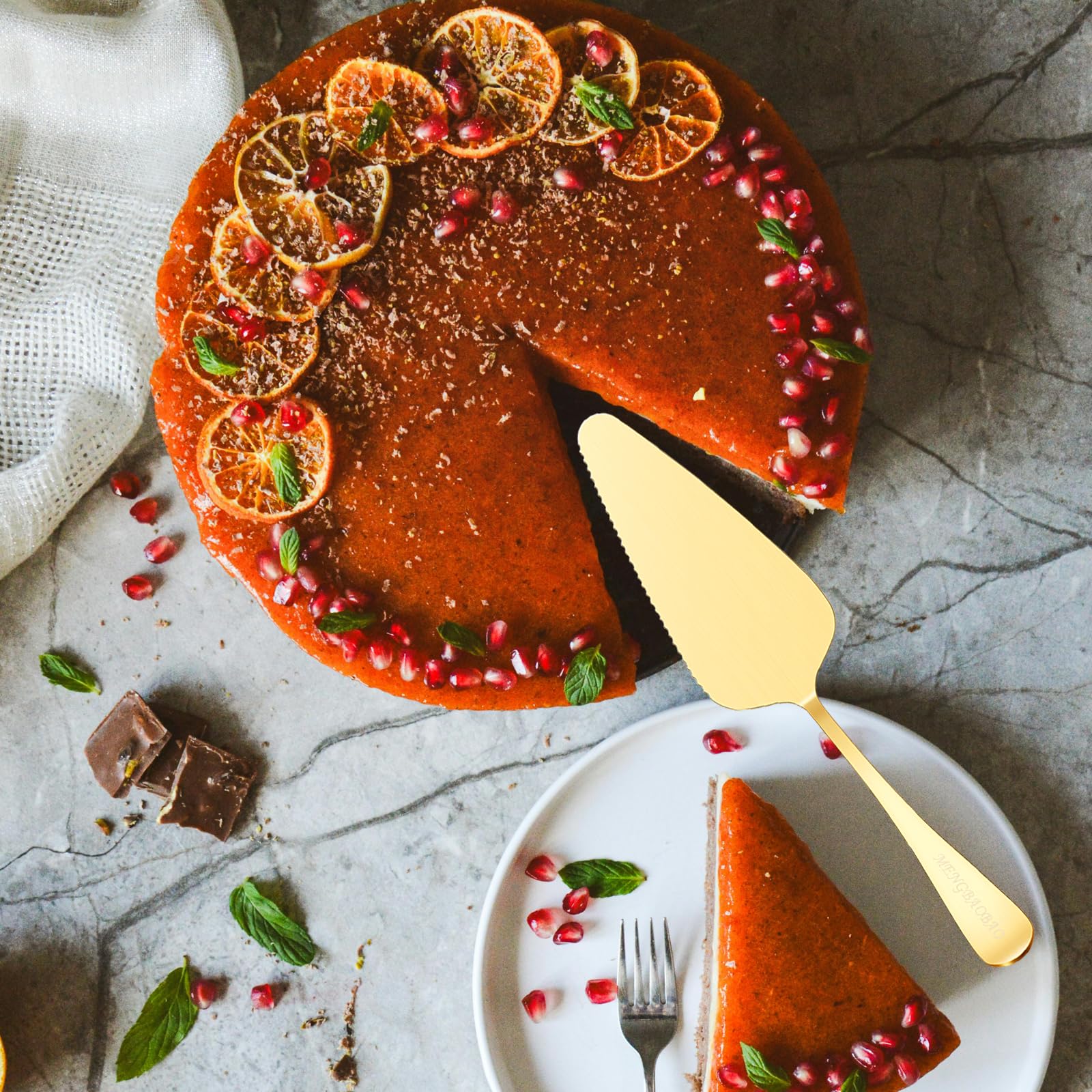 Kuchenheber, dreieckig, Gold, 5 Stück