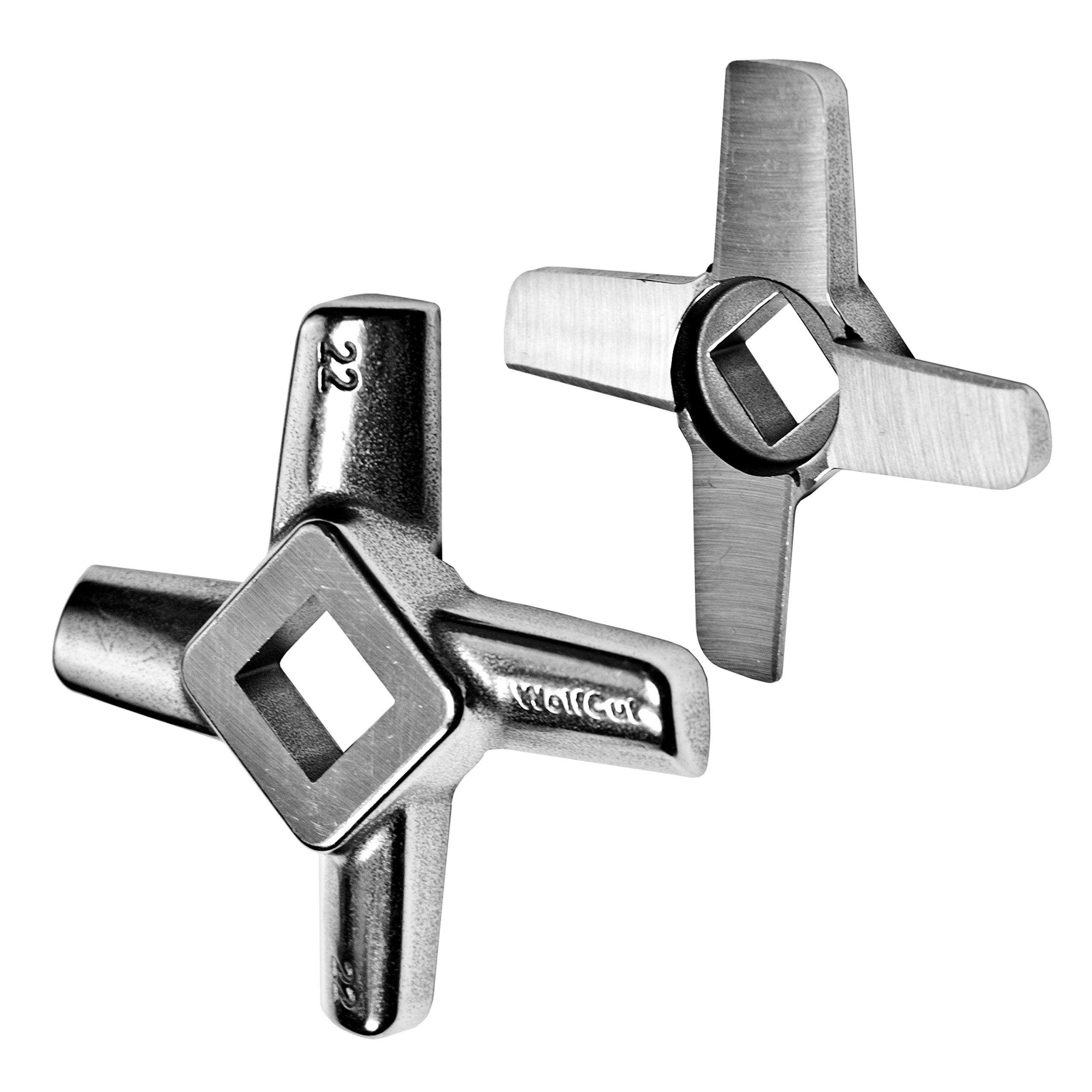 Zestaw tarcz do maszynki do mięsa rozmiary 22/3 mm-8 mm i nóż krzyżowy