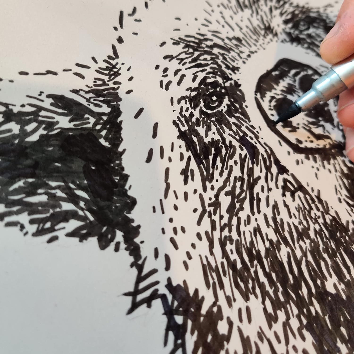 Bear Down Hand-Drawn, Hand Printed T-Shirt - Image 5