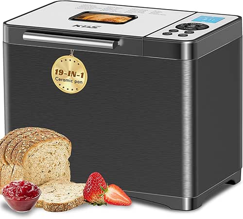 KBS 19-in-1 Programmable Bread Maker,2LB Large Bread Machine Stainless Steel