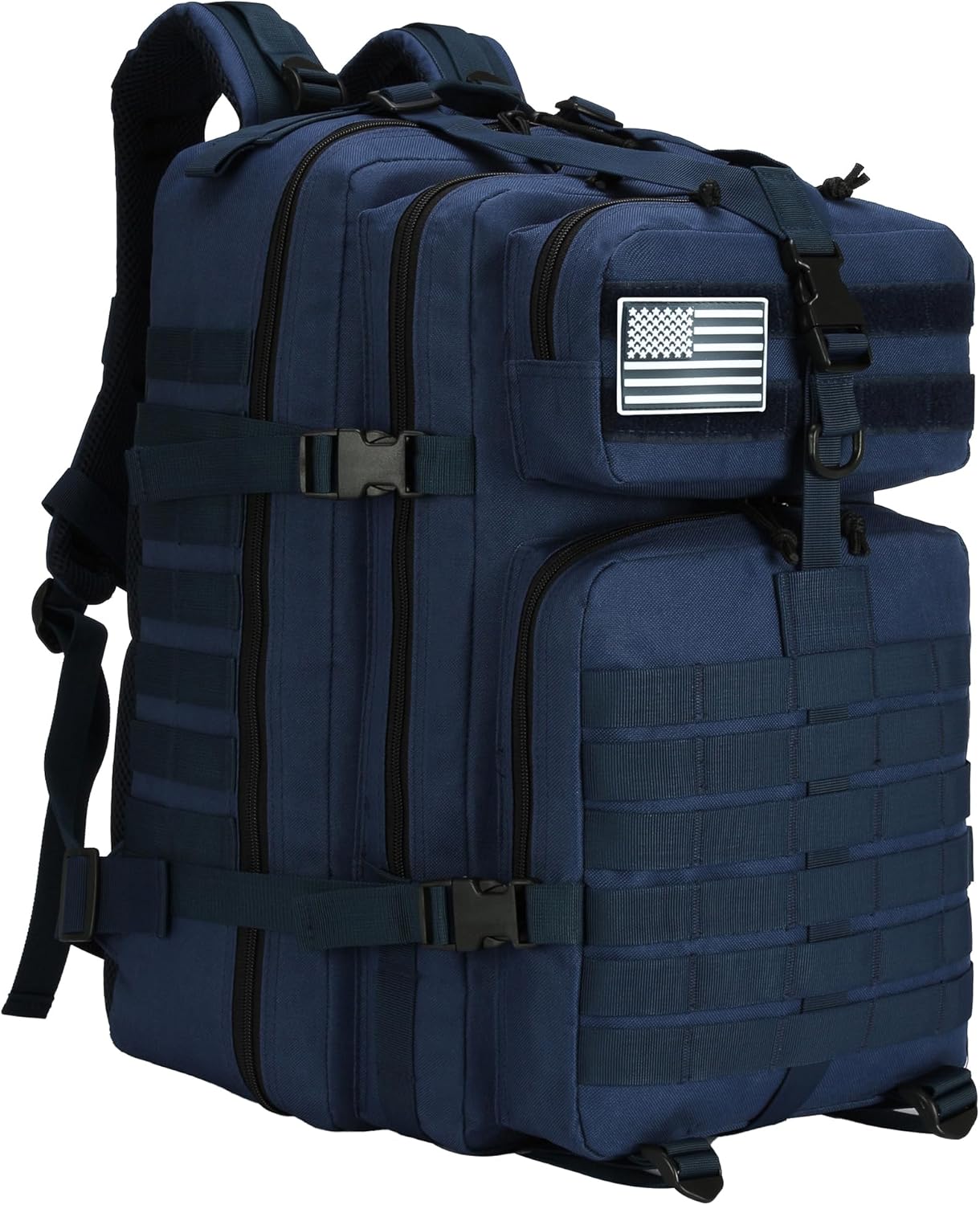 Navy Tactical Backpacks for Males/Girls 45L Military Molle Daypack 3 Day Bug Out Bag Climbing Trekking Rucksack(45L blue)