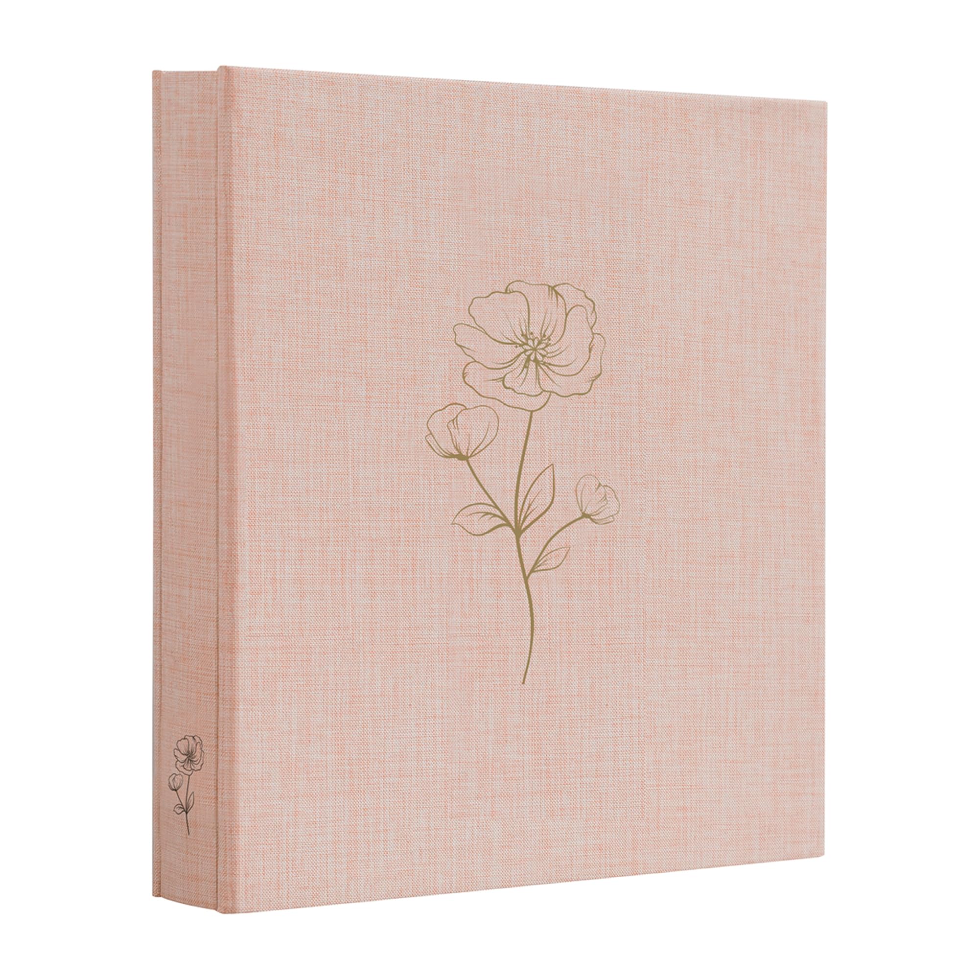 Álbum de fotos de 8 x 10 pulgadas, 100 fotos, álbum de fotos con 100 bolsillos, cubierta de tela de lino, álbum de fotos de 8 x 10 pulgadas para bodas, viajes, recuerdos familiares (rosa)
