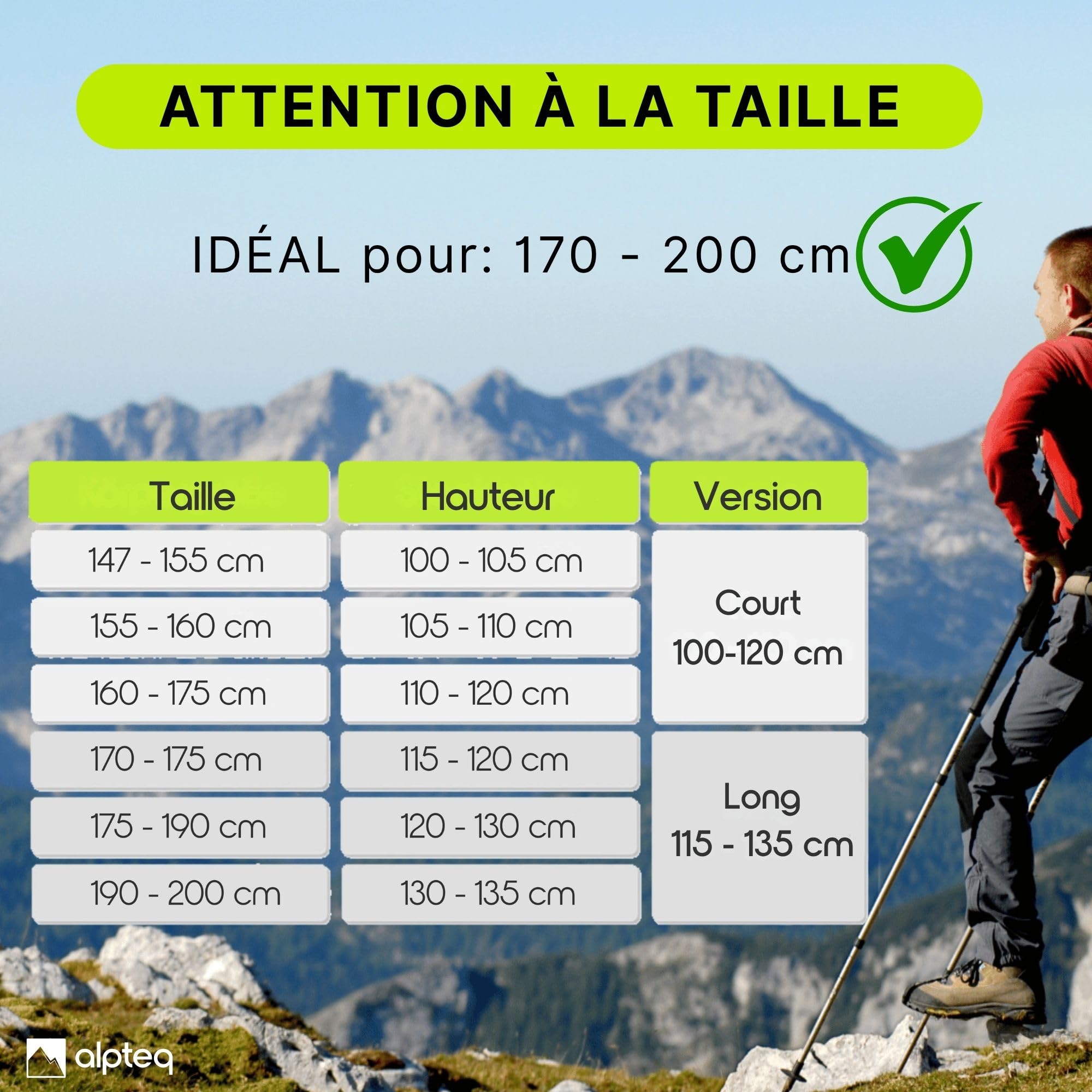 Bâtons de randonnée Pliables en Carbone avec poignée en liège | Bâtons de Trekking pour Sports de Montagne | Bâtons de Marche Nordique pour Homme et Femme | Extra léger et télescopique
