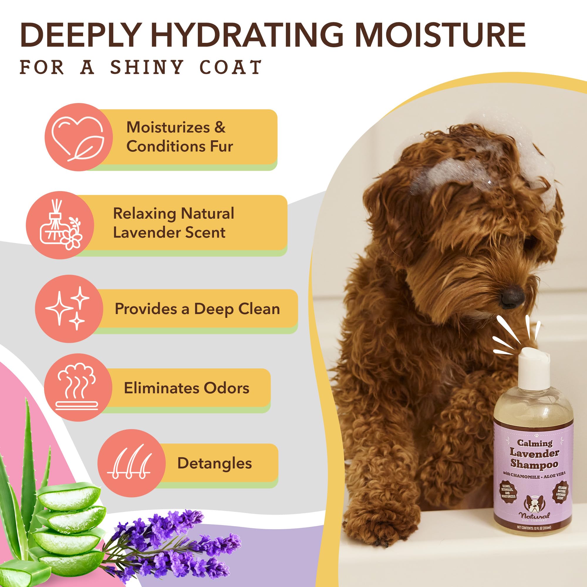 Natural Dog Company Calming Lavender Shampoo for Dogs, Best Hypoallergenic - Image 3