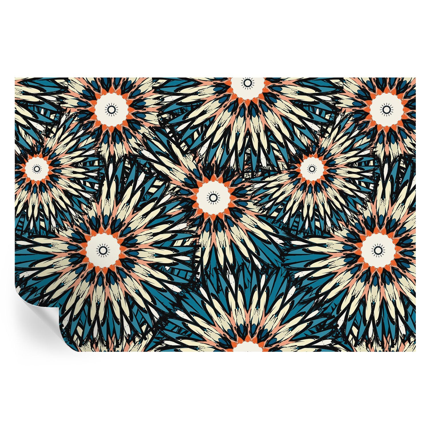 Papel pintado autoadhesivo de fácil colocación con motivos de energía floral vivos