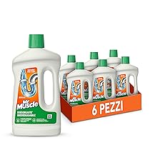 Mr Muscle Disgorgante Biodegradabile, Stura Lavandini e Scarichi Intasati Forte, 3 Dosi per Flacone, Formato Scorta da 6 Pezzi da 750 ml