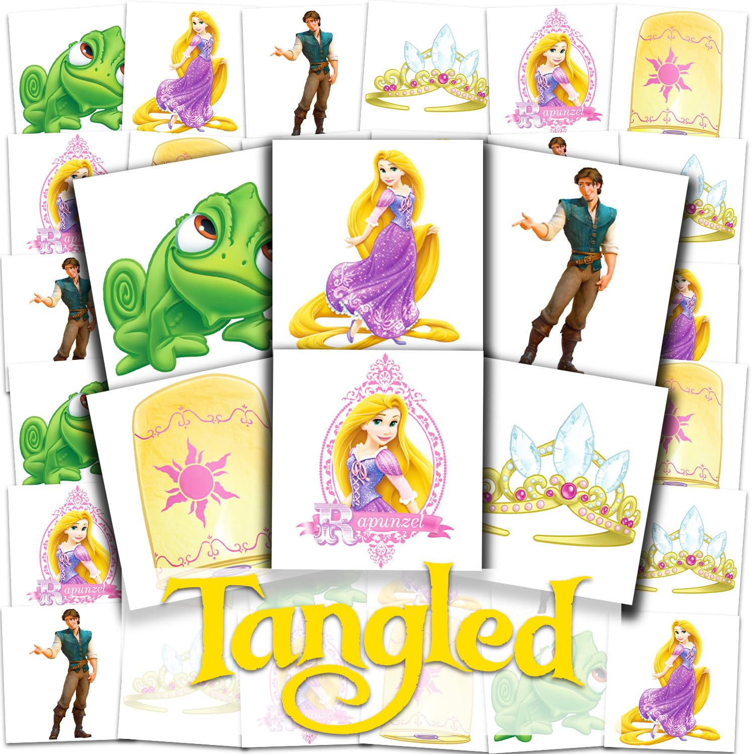 Tangled Tattoos for Kids Party Favors Bundle - 72 Pc Individual Tattoos