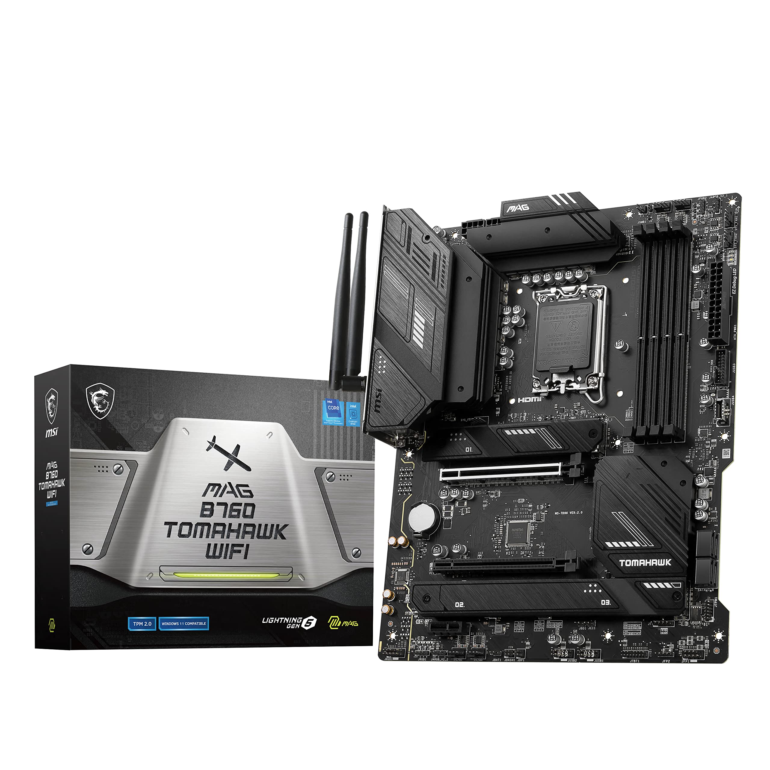 MSI MAG B760 TOMAHAWK WIFI DDR5 第14/13/12世代 Intel(LGA1700) B760チップセット搭載 ATX マザーボード MB5989