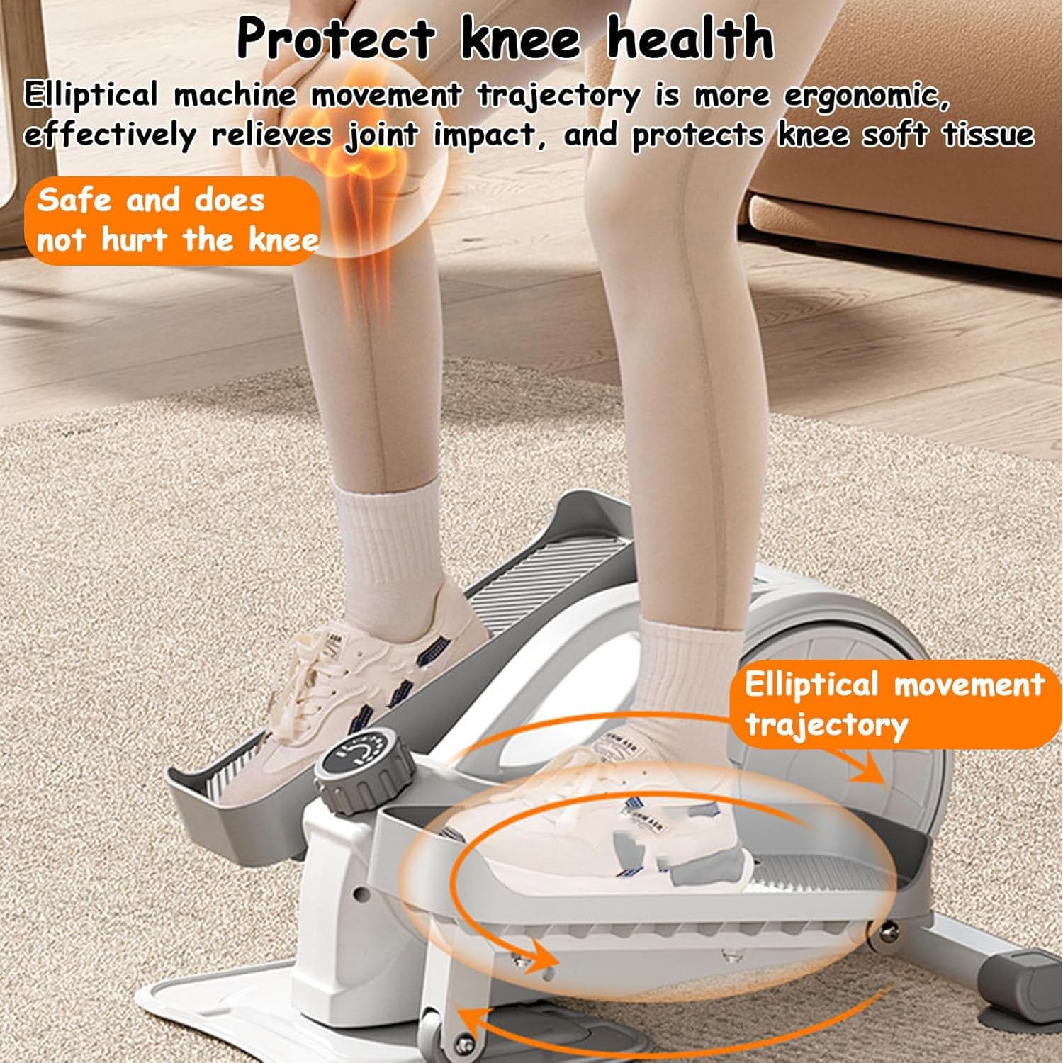 Cross Trainer Ellittico per Casa,Stepper per Esercizi Fitness,con Resistenza Regolabile E Monitor LCD,Ellittica Silenziosa Antiscivolo Adatta,per Palestra Ufficio Casa