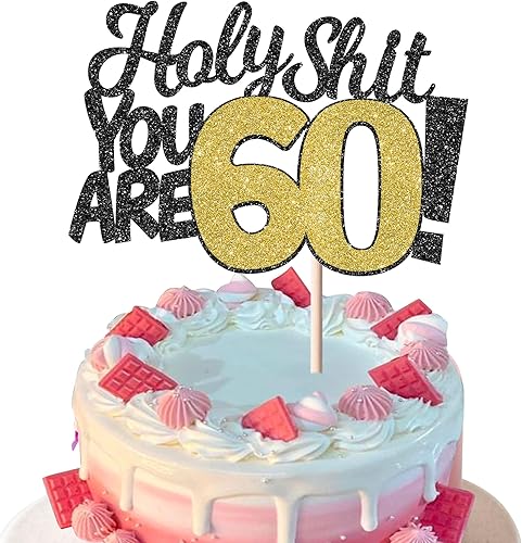 Miniatura 8 de Holy Shit You are 16 - Decoración para tartas de 16 cumpleaños con purpurina para dulces 16, dieciséis saludos a 16 años, suministros de decoración