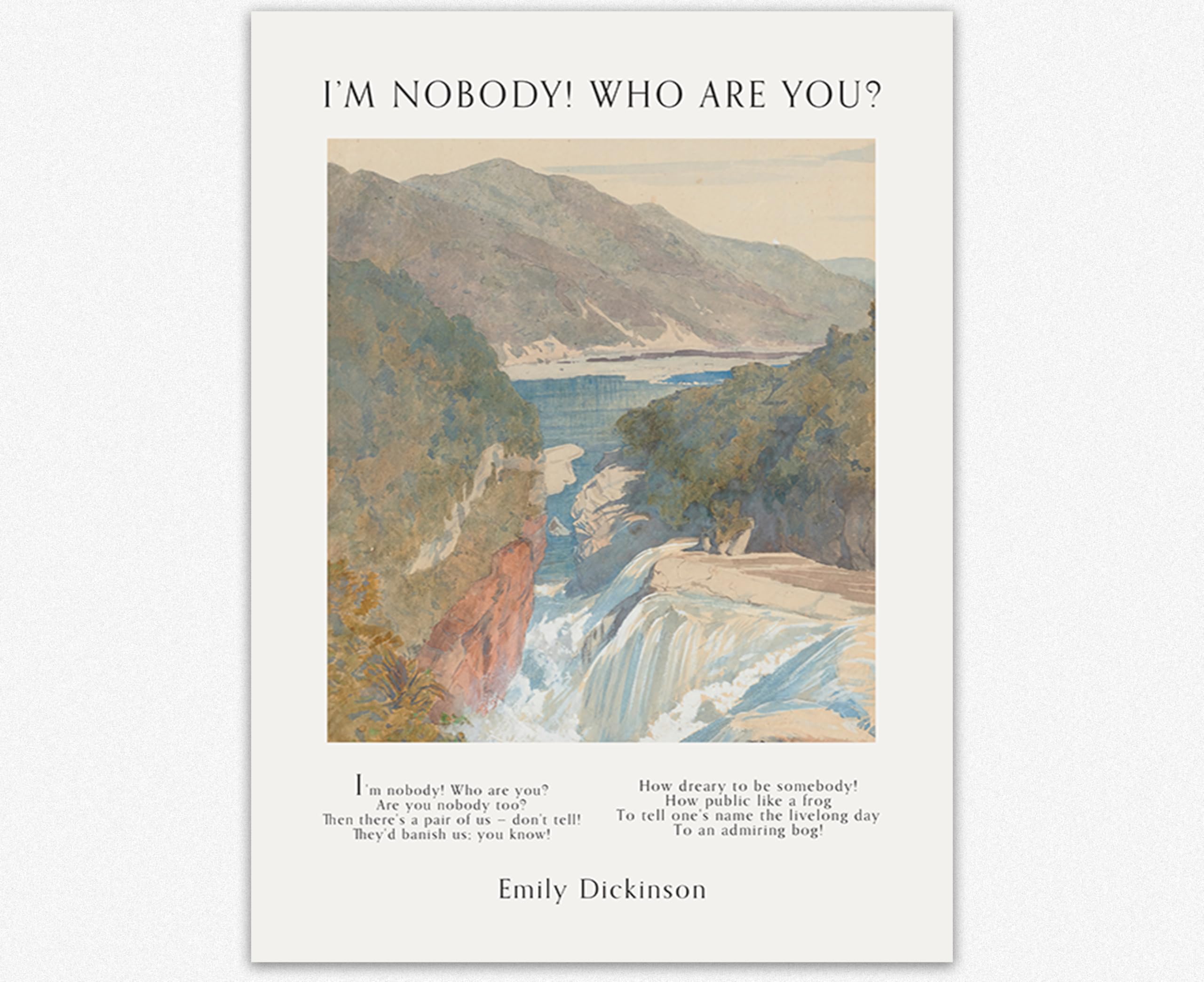 Affiche d'art de paysage Wallbuddy avec impression de poème de qualité - 7