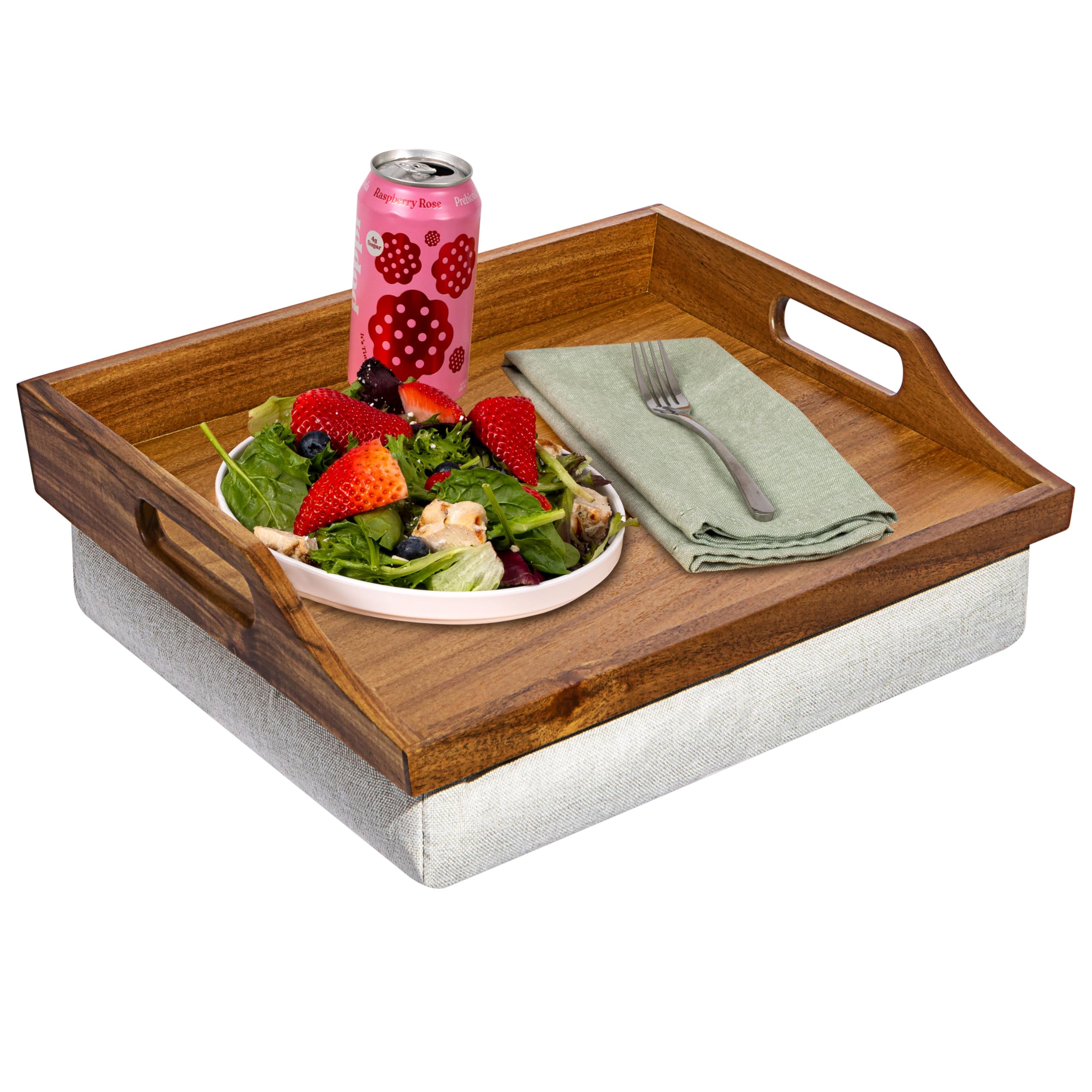 Rossie Home Lap Tray with Detachable Pillow, Serving Tray - Natural Acacia - Style No. 76106