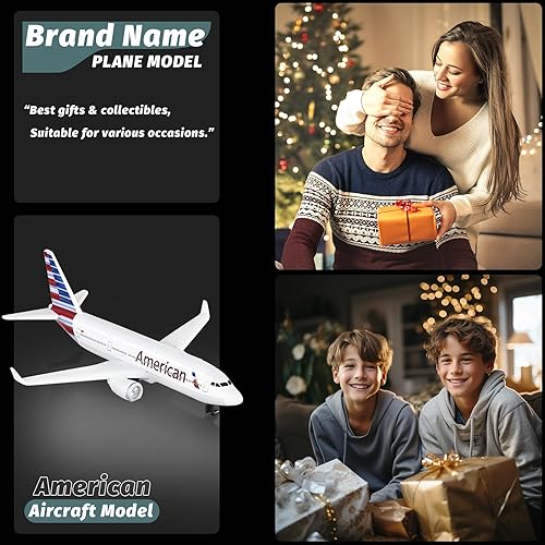 Miniatura 5 de Modelo de aviones American Airplane Airlines Modelo de avión de avión para colección de exhibición y regalos.