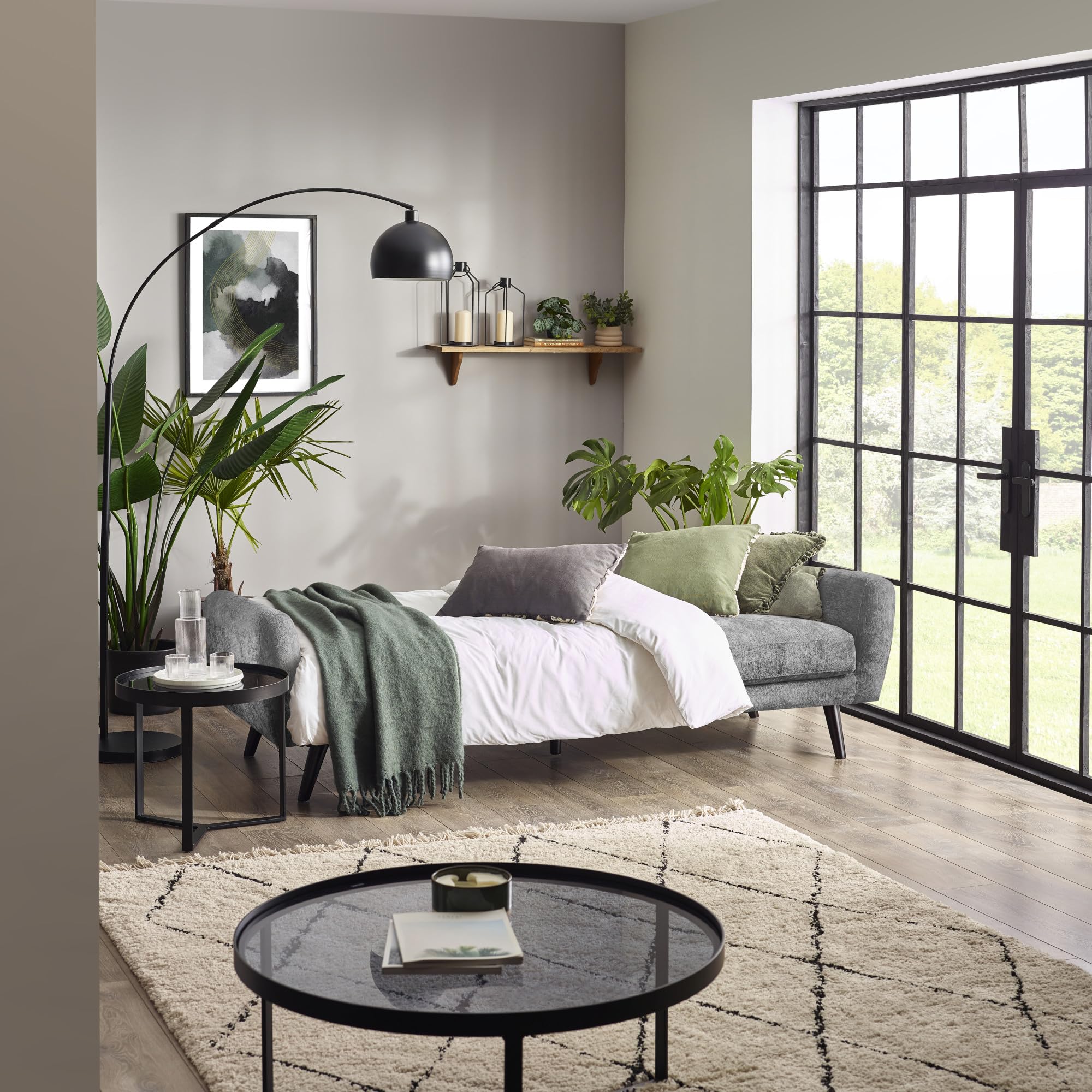 Julian Bowen Grey Monza Sofa Bed In Mobus Fabric