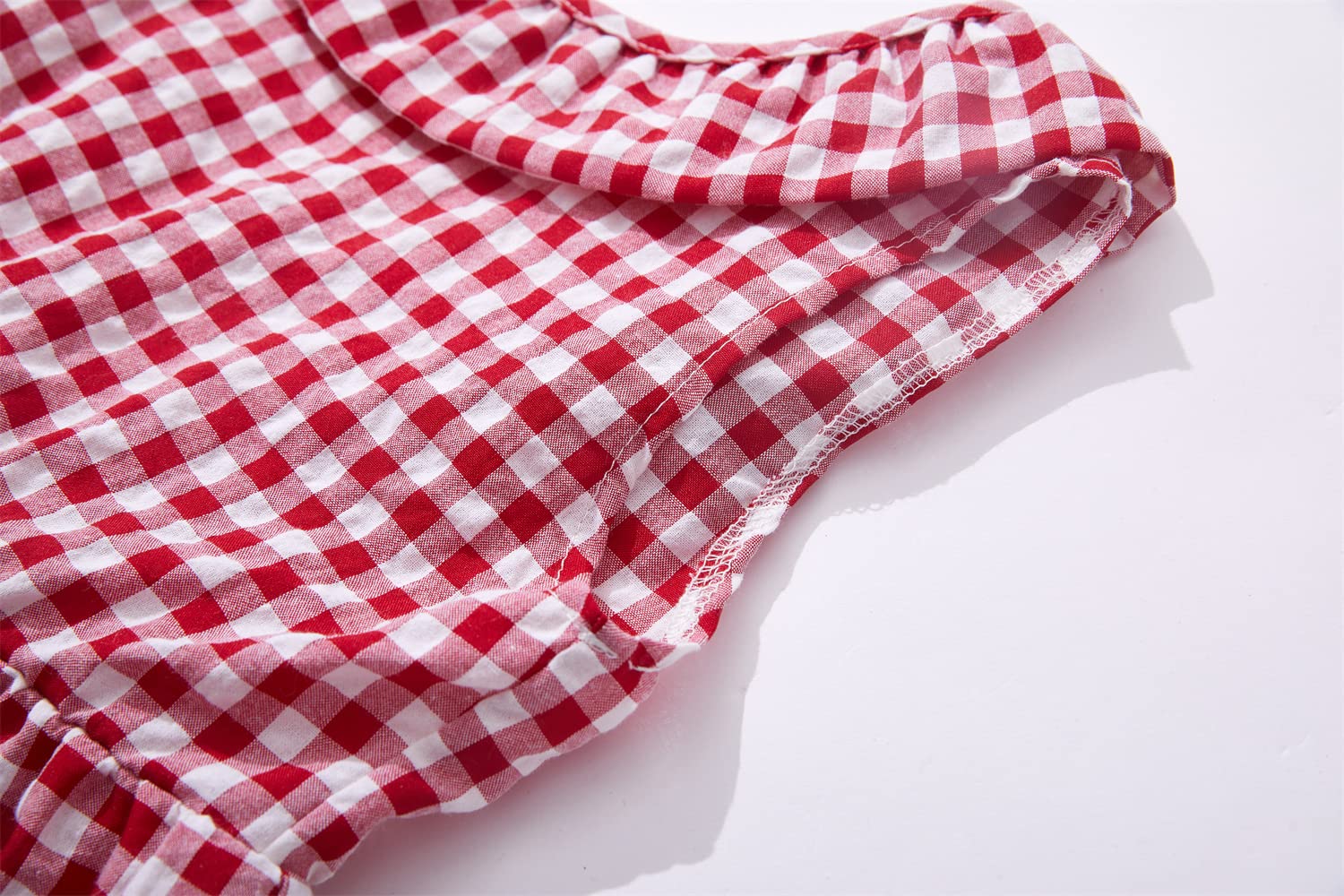 Robe décontractée en coton et lin pour petite fille - Manches flottantes - Double volants