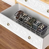 Vista 7 de Organizador de cinturón, paquete de 6 soportes de almacenamiento de acrílico para cinturón con imán, contenedor de cinturón de almacenamiento