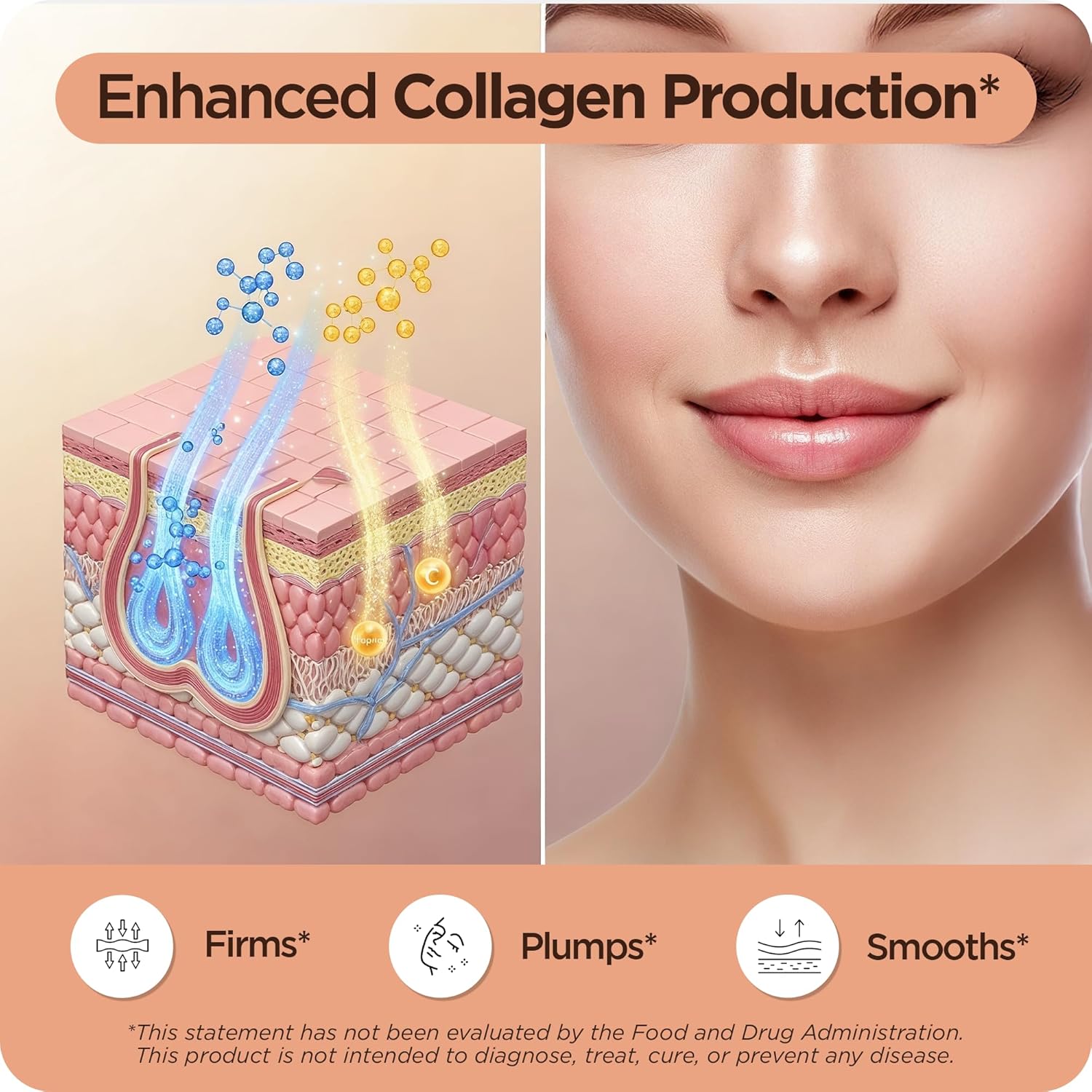 Pure Hyaluronic Acid Supplement 250mg with Vitamin C 50mg, 120 Vegan Capsules - Skin Hydration for Natural Glow, Hair, Nails, Bone & Joint Health Formula - Image 3