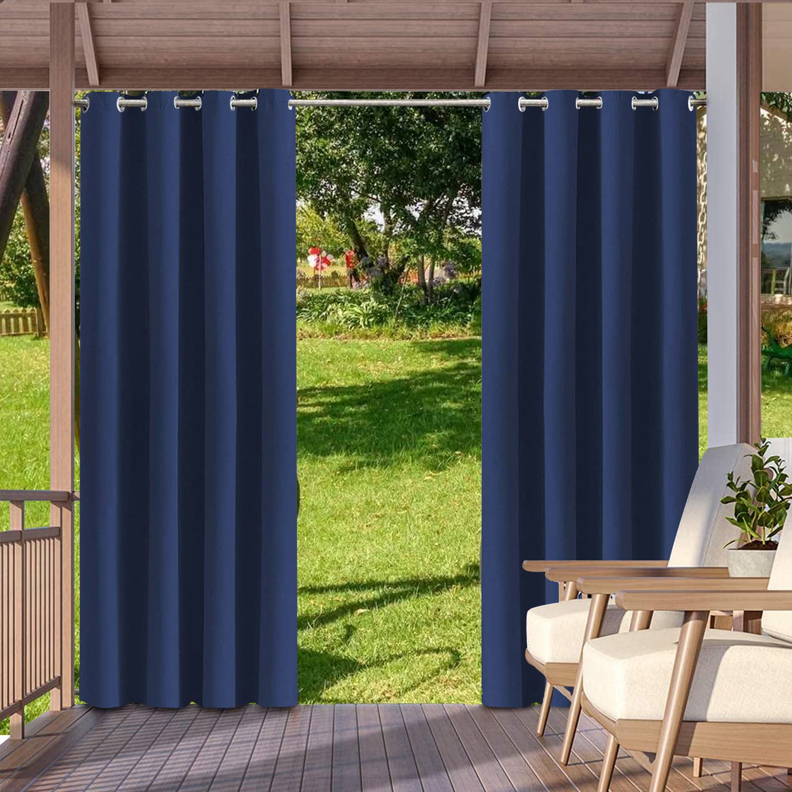 1 Panel Outdoor & Indoor Curtain Sun Blocking Privacy Grommet Curtains for Pergola Porch Pavilion Garden Lawn Corridor Wind Resistant Sun Room Decor 52 x 84 Inch Belity-image-20