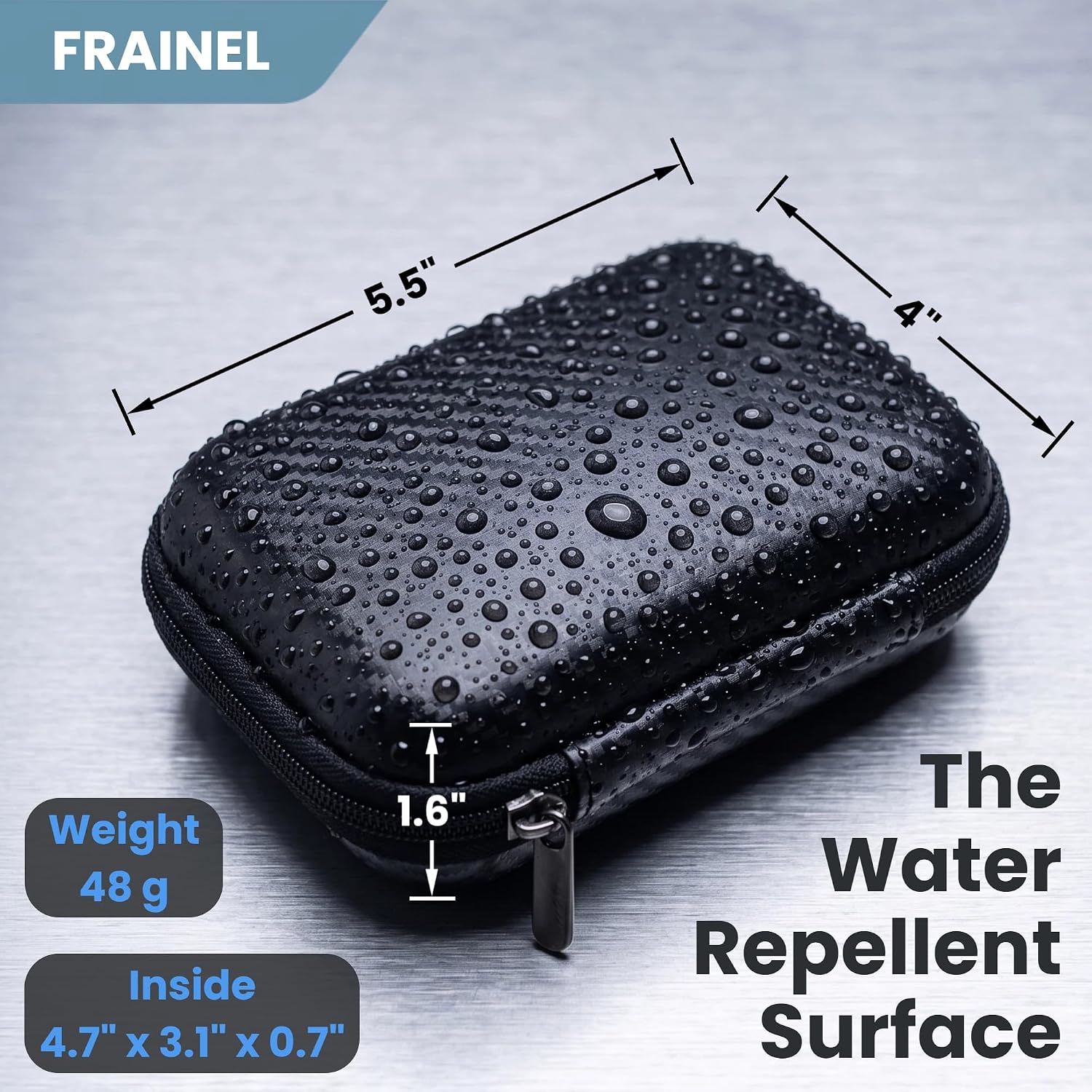 5.5x4 Carbon Fiber Style Shockproof Case for 2.5” Hard Drive, SSD image 3
