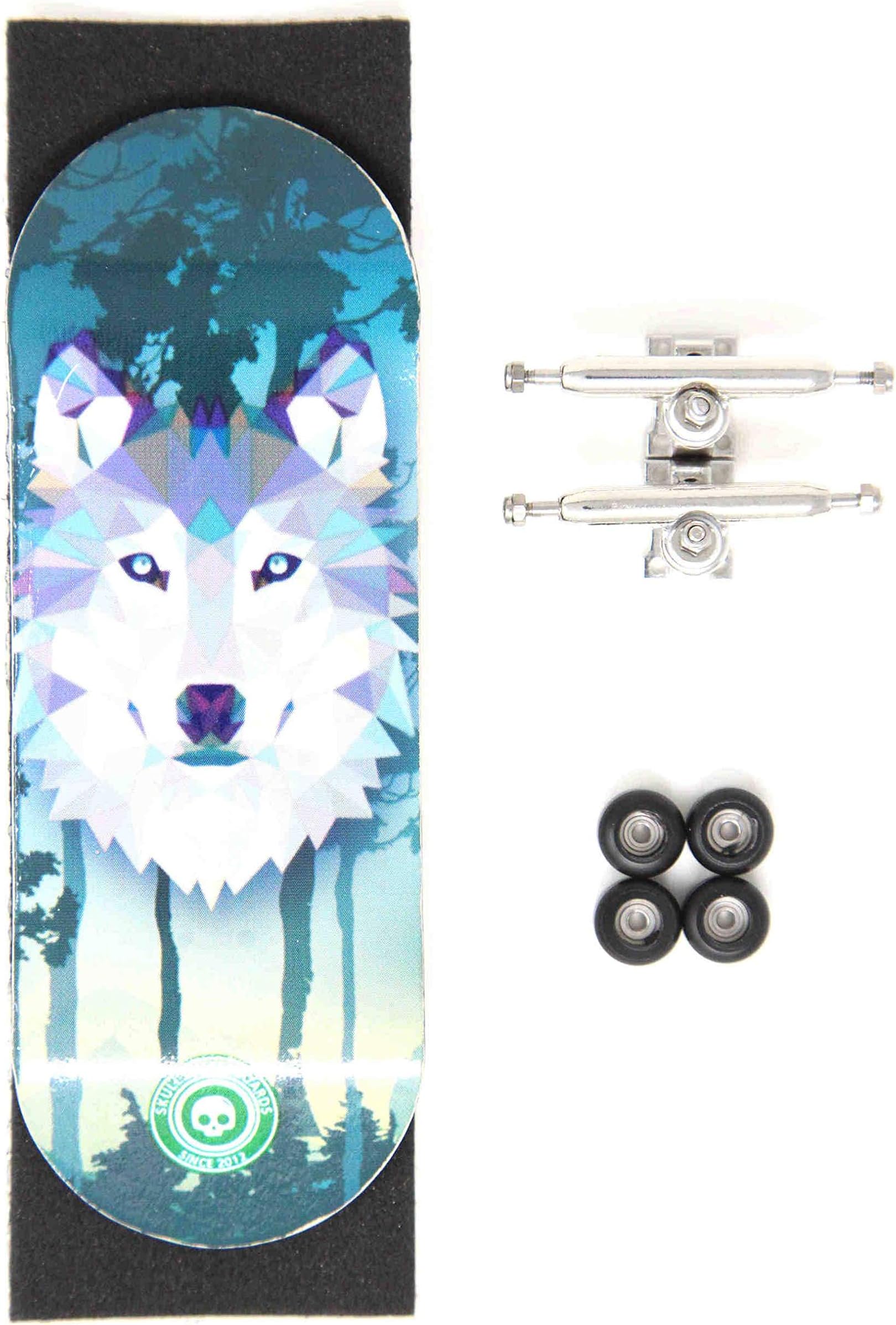 Skull Fingerboards Howling 34mm Pro Complete Professional Wooden Fingerboard Mini Skateboard 5 PLY with CNC Bearing Wheels