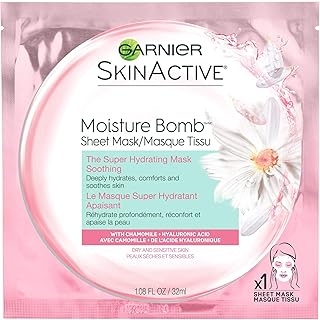 Garnier Soothing Peel Off Beauty Face Mask, Deeply Hydrates & Comforts Skin with Hyaluronic Acid + Chamomile, 1 Tissue Mask (32mL)