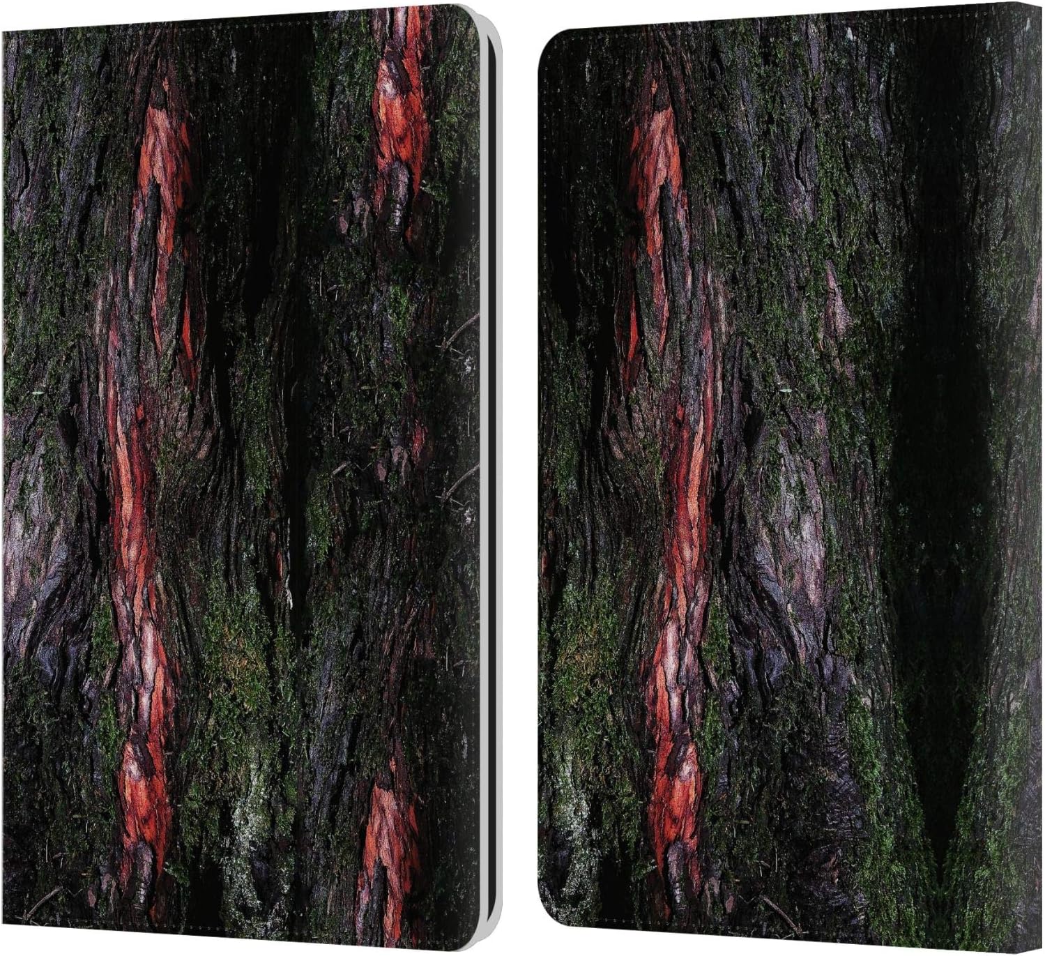 Head Case Designs Officially Licensed PLdesign Mossy Wood Bark Wood and Rust Prints Leather Wallet Case Compatible with Kindle Paperwhite 1/2 / 3