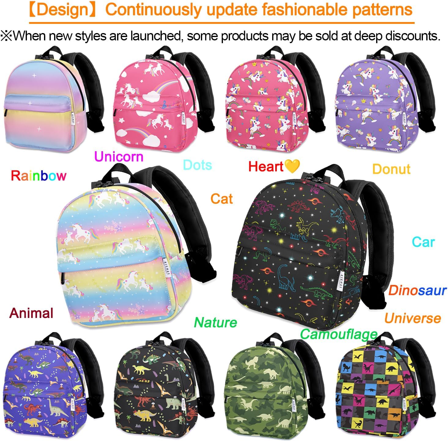 Lightweight Toddler Kids Backpack with Chest Strap For Boys and Girls, Preschool Kindergarten 3-6 Years Old 30 Colors (Black) - Image 6