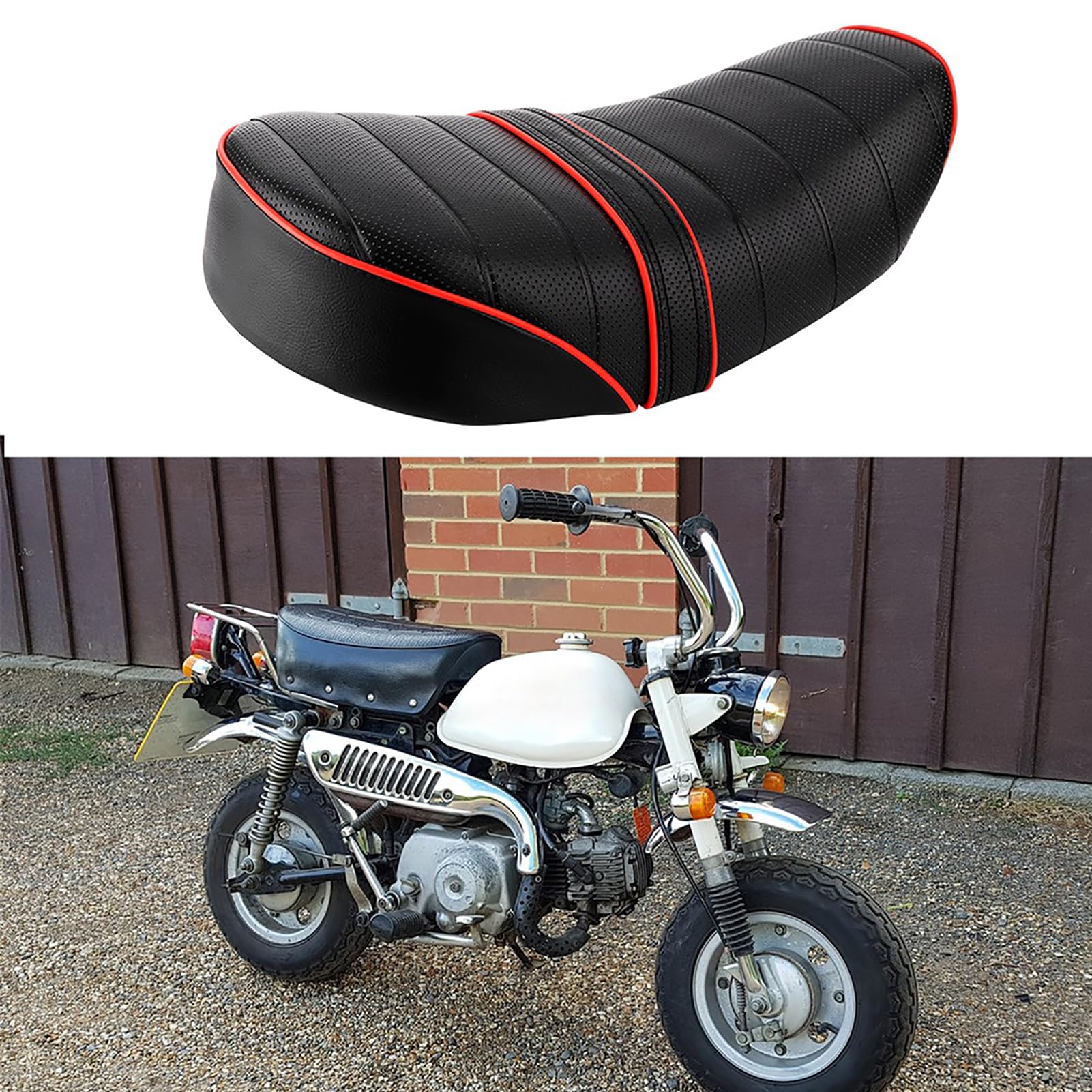AMONIDA Poduszka Motocyklowa, Miękka Skóra w Stylu Retro, Antypoślizgowa