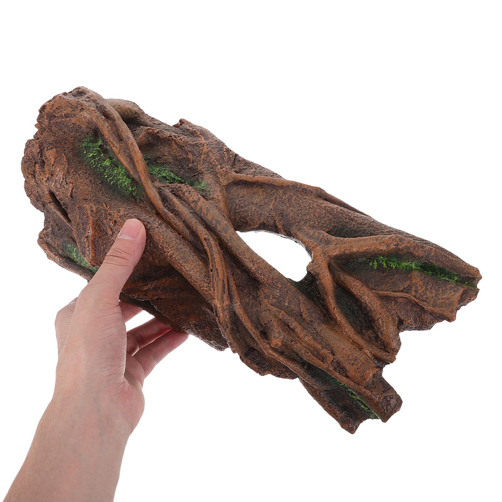 Escondite de Raíz de Árbol Simulado para Reptiles con Diseño Hueco para Acuario y Terrario Decorativo y Refugio Natural