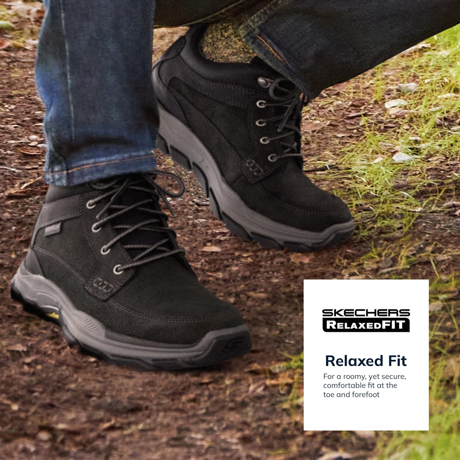 Skechers Men's USA Respected - Boswell Mid Top Leather Moc Toe Lace Up - Image 3